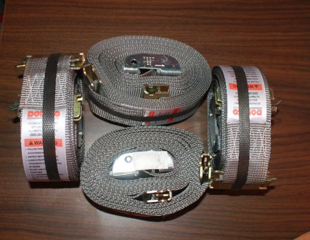 (4 PACK) DOLECO 2" X 16' SERIES E CAM BUCKLE STRAP GREY