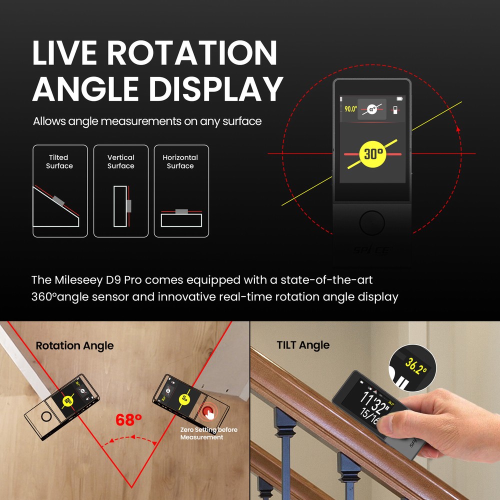 330Ft Professional Laser Measurement Tool IPS Touchscreen Interface P2P APP Sync