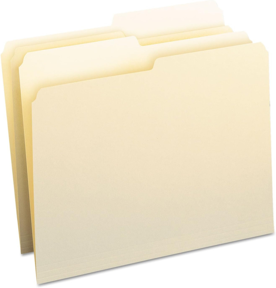 SuperTab File Folder, Oversized 1/2-Cut Tab, Letter Size, Manila File Folders, 1