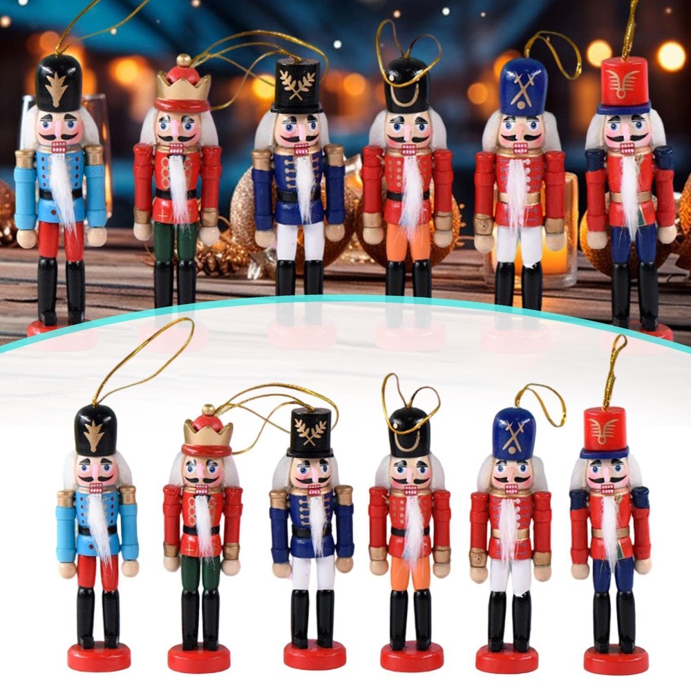 6 Pieces Christmas Nutcracker Ornaments Nutcracker Figures for Shelf Office