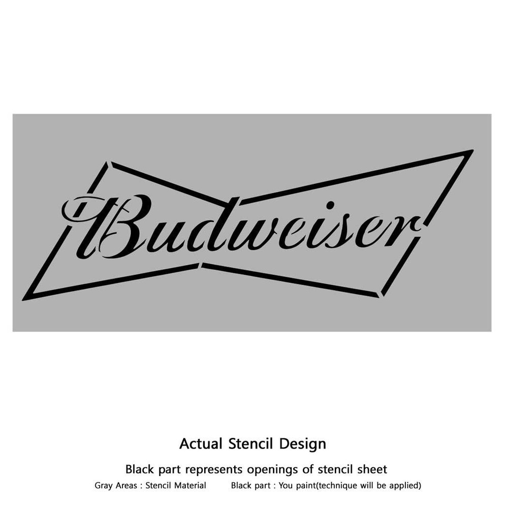 Budweiser Logo Stencil - Bowtie Style Reusable Stencil