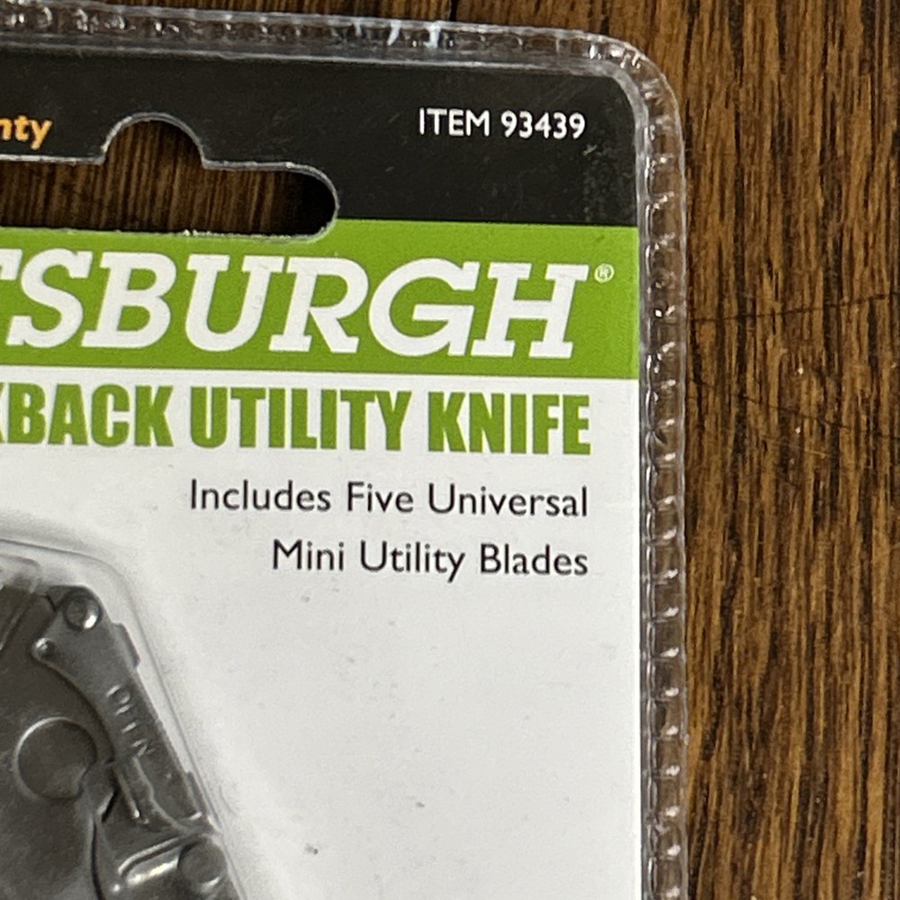 Pittsburgh 93439 Mini Folding Lock-Back Utility Knife – 5 Blades – Quick Change