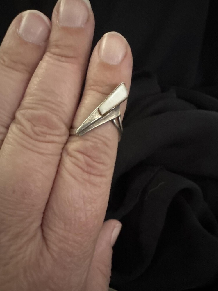 Modern Geometric Silver Tone Ring