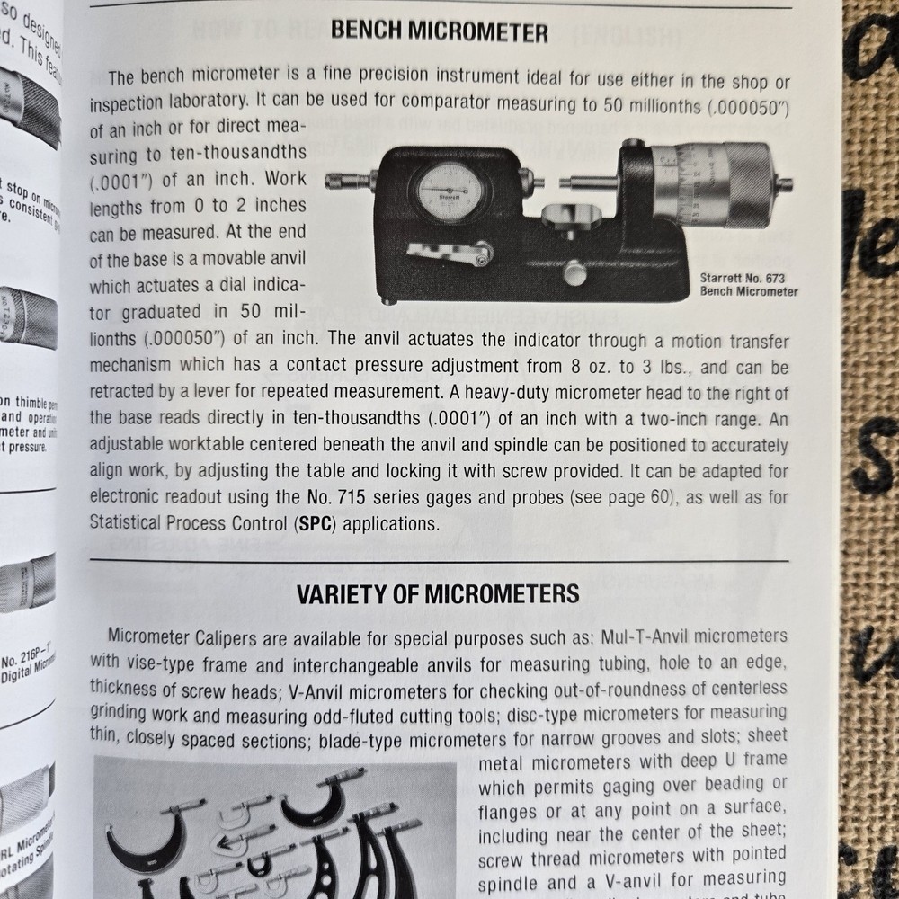 Starrett Tools & Rules For Precision Measuring Booklet Issue 7, 1997