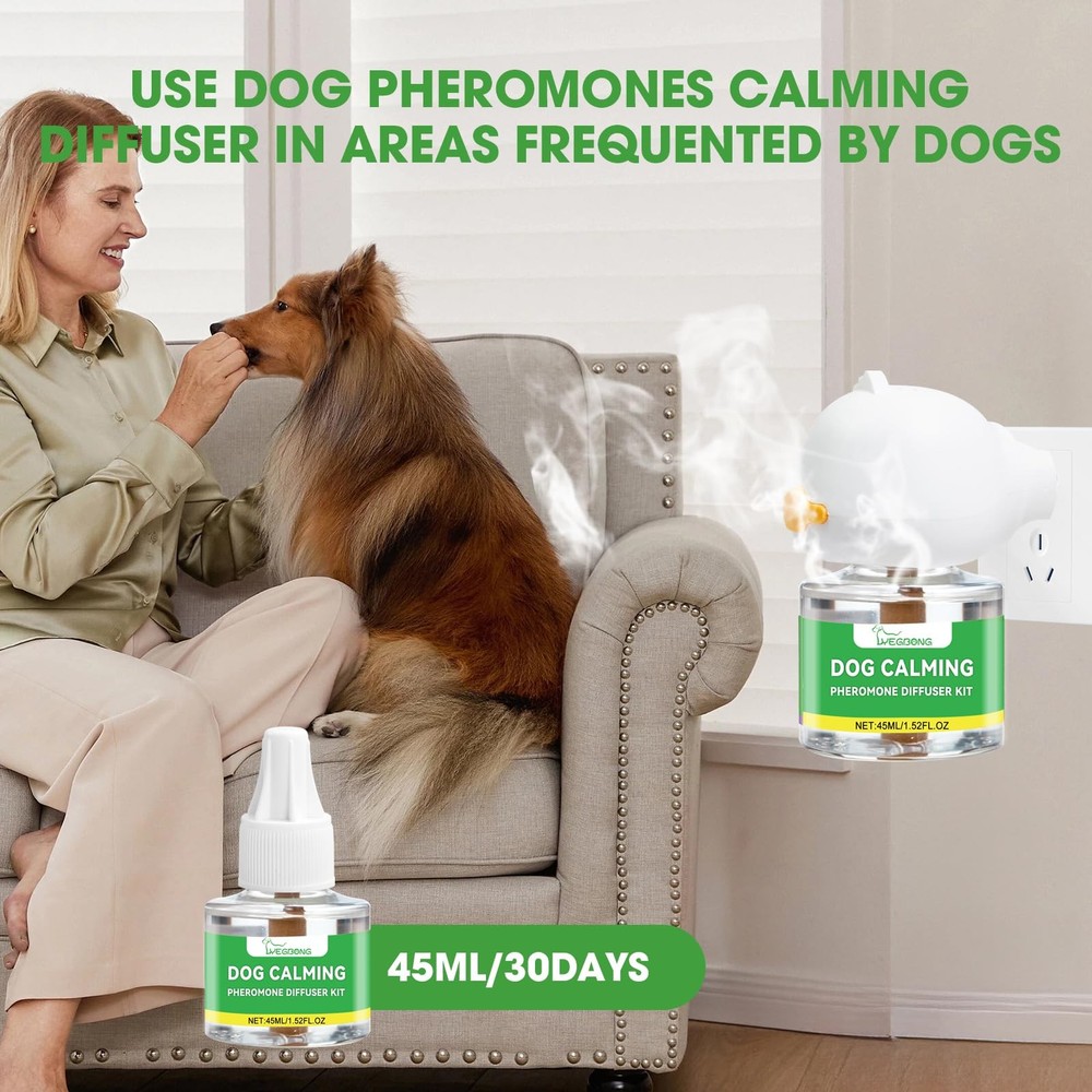 Dog Calming Diffuser Pheromone Dog Peeing Diffuser, 1 Plug in+ 1 Pack 45ml Tr...