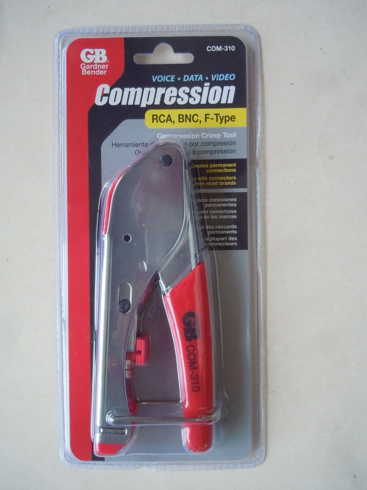 Gardner Bender COM-310 F-Type Compression Crimp Tool with Locking Close, Compact
