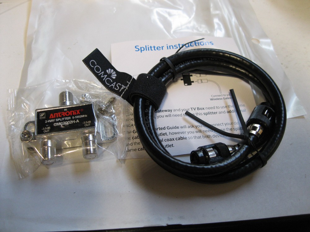 Antronix 2 Way Splitter | 3 ft Coax Cable | Comcast | New