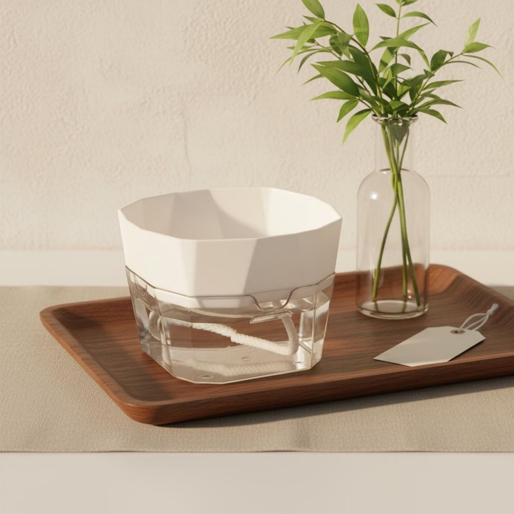 Hydroponic Bulb Vase 2-Layer Design Self-Watering Planter for Desktop,
