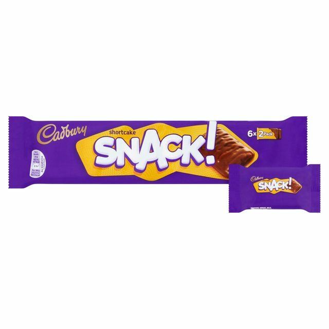 Cadbury Snack Shortcake 6 Chocolate Biscuits - 6 x 20g