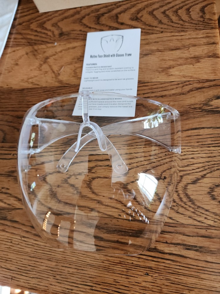 One Face Shield, Clear Safety Face Shield with Frame Detachable Full Face