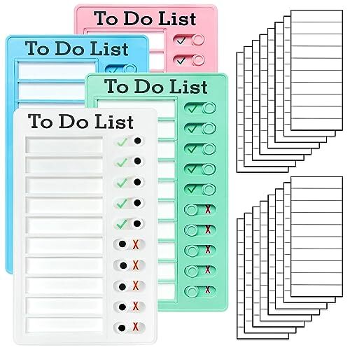 4 Pieces Chore Chart for Kids Multiple Kids - Sliding Routine Chart Reusable ...