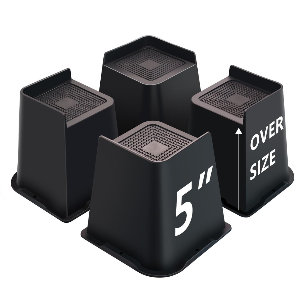 Bed Lifts Risers 5 inch, L Shape Couch Risers,Heavy Duty Bed Risers Oversized...