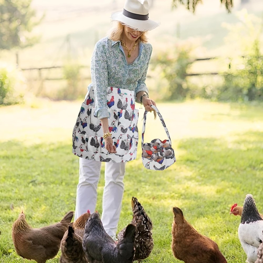 2 Pcs Chicken Egg Gathering Apron