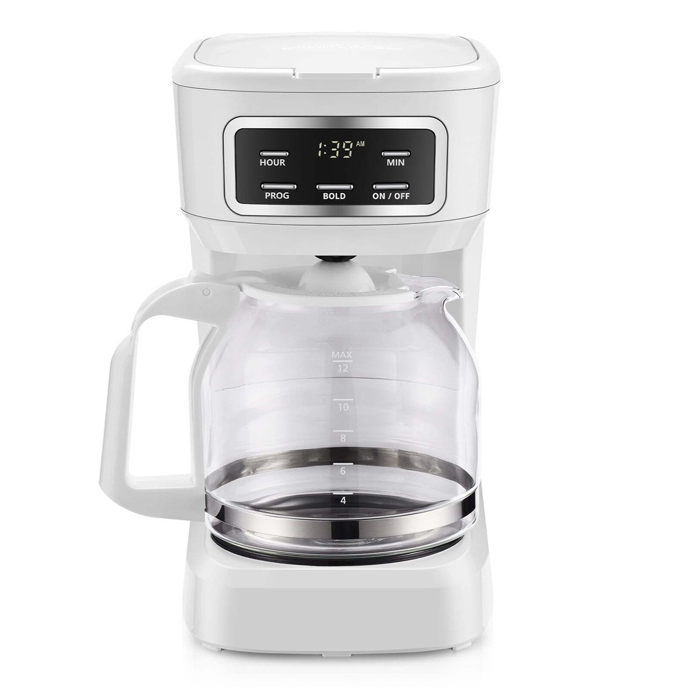 Finish 12-Cup Programmable Coffee Maker, White