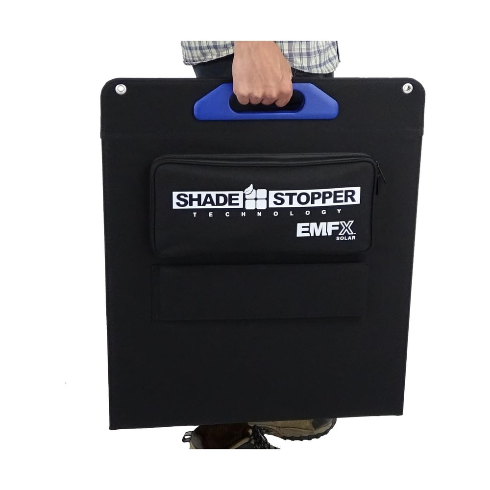 100 Watt Folding Portable Solar Panel- New Shade Stopper™ Tech: Output DOE