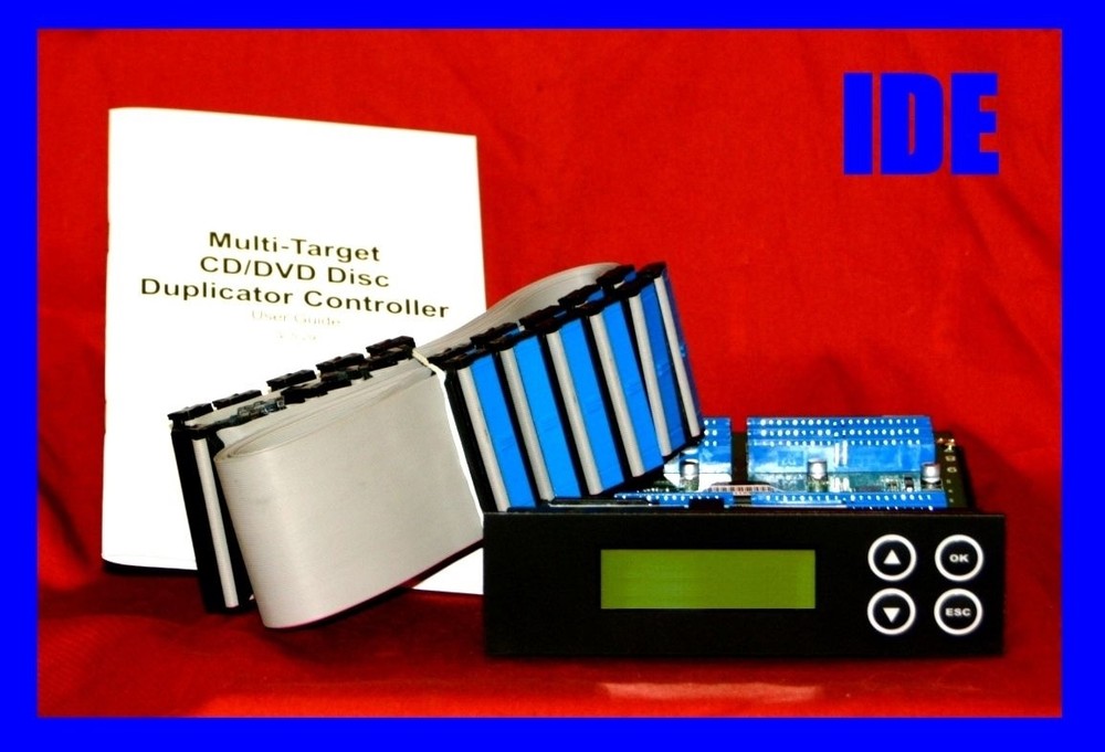 NEW!! 1-15 target IDE DVD CD duplicator controller with cable and booklet.