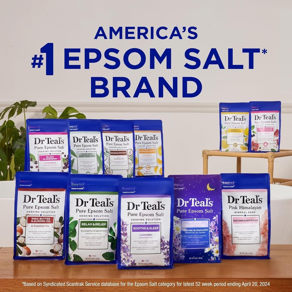 Epsom Salt Soaking Solution, Soothe & Sleep, Lavender, 3lbs