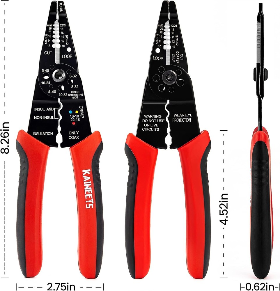 KAIWEETS Wire Stripper 10-22 AWG Wire Splicer Cable Stripper Multipurpose Wire S