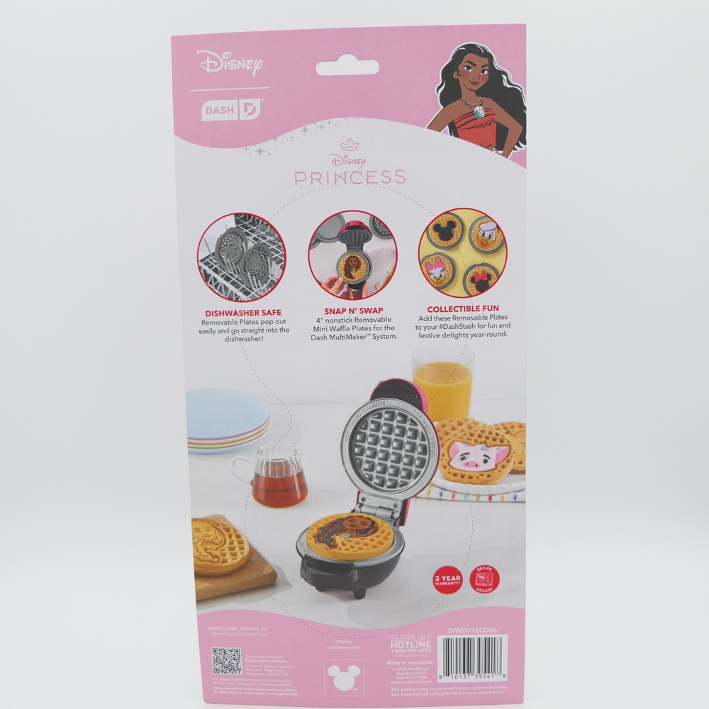 DASH Disney Moana & Pua MultiMaker Removable Mini Waffle Plates Ceramic Nonstick