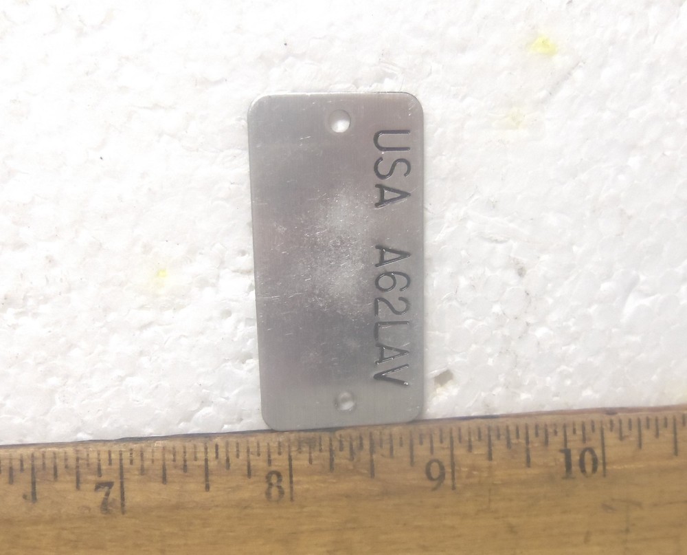USA - A62LAV – Name / Identification Plate (NOS)