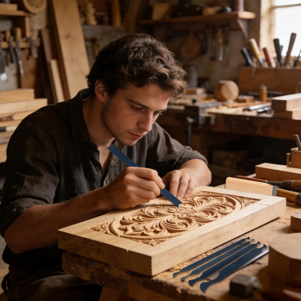 15PCS Cabinet Scraper Card & Burnisher Tool Set