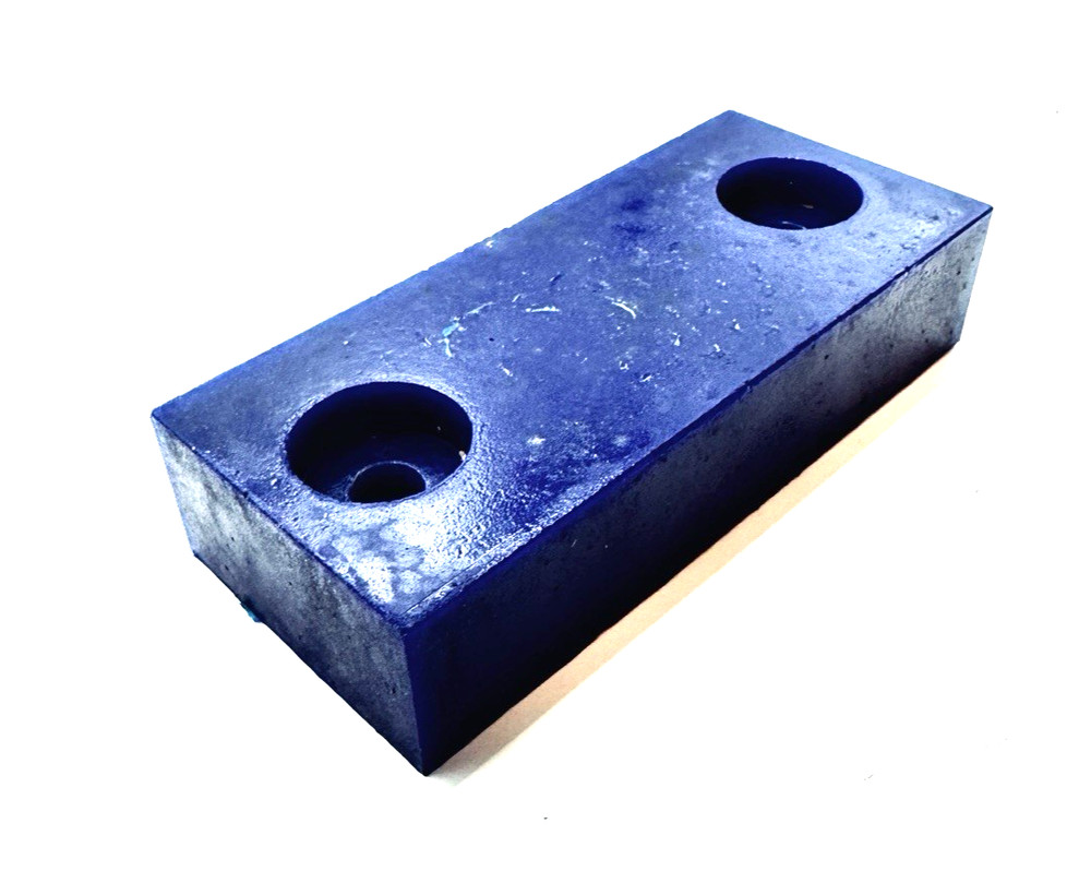 Solid Silicone Blue Rubber Block Shock Absorb Pad Drilled Countersunk