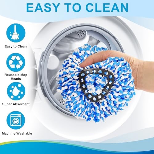 Spin Mop Head Replacement Base Handle Compatible with O Cedar Rinseclean 2 Blue
