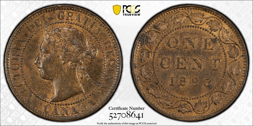 1893 Canada large cent PCGS MS63RB
