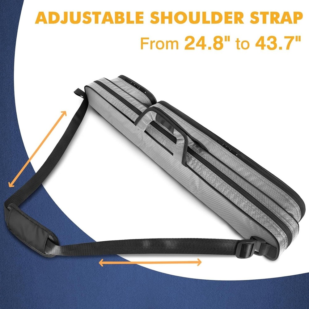 Elegant 2x2 Soft Pool Cue Sling Bag with Multiple Pockets & Comfortable Handle