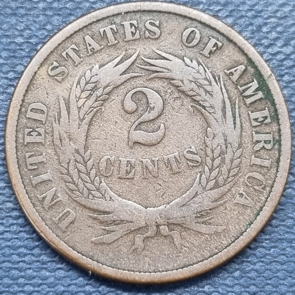 1866 Two Cent Piece 2c Circulated #74801
