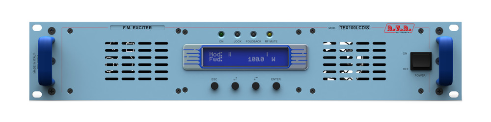 Broadcast RVR TEX 100 LCD 100w FM Transmitter with Encoder Stereo - 88 108 Mhz