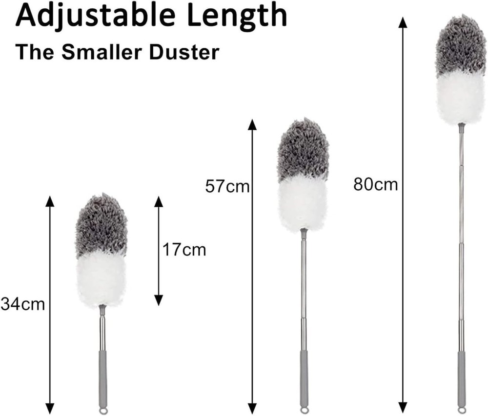 Microfiber Feather Duster with Extendable Pole and Bendable Head, 100" Telesc...
