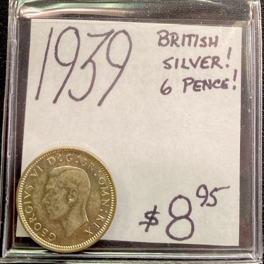 1939 British Silver! 6 Pence! ENN Coins