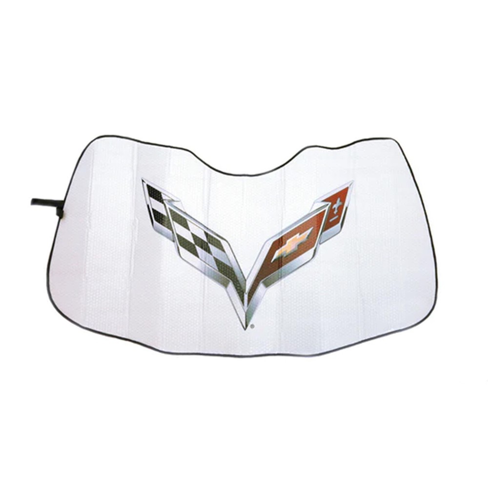 For 14-19 Corvette C7 Moda Stretch™ Emblem Logo Foldable Bubble Sun Shield Shade