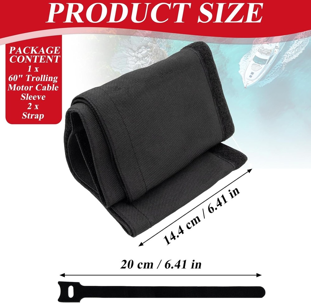 Trolling Motor Cable Sleeve 60" Neoprene for Black