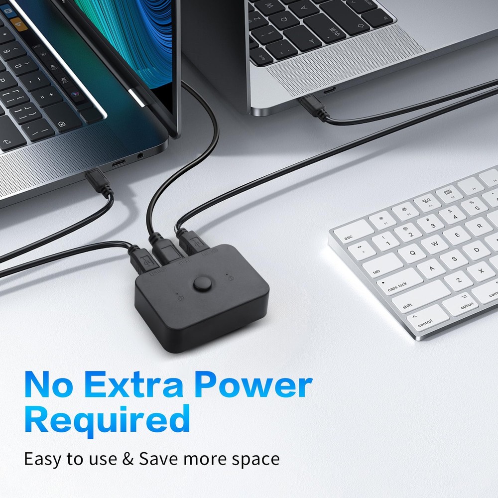 USB 2.0 Printer Sharing Switch 2 in 1 Out Manual Switcher,USB Switch 2 Comput...