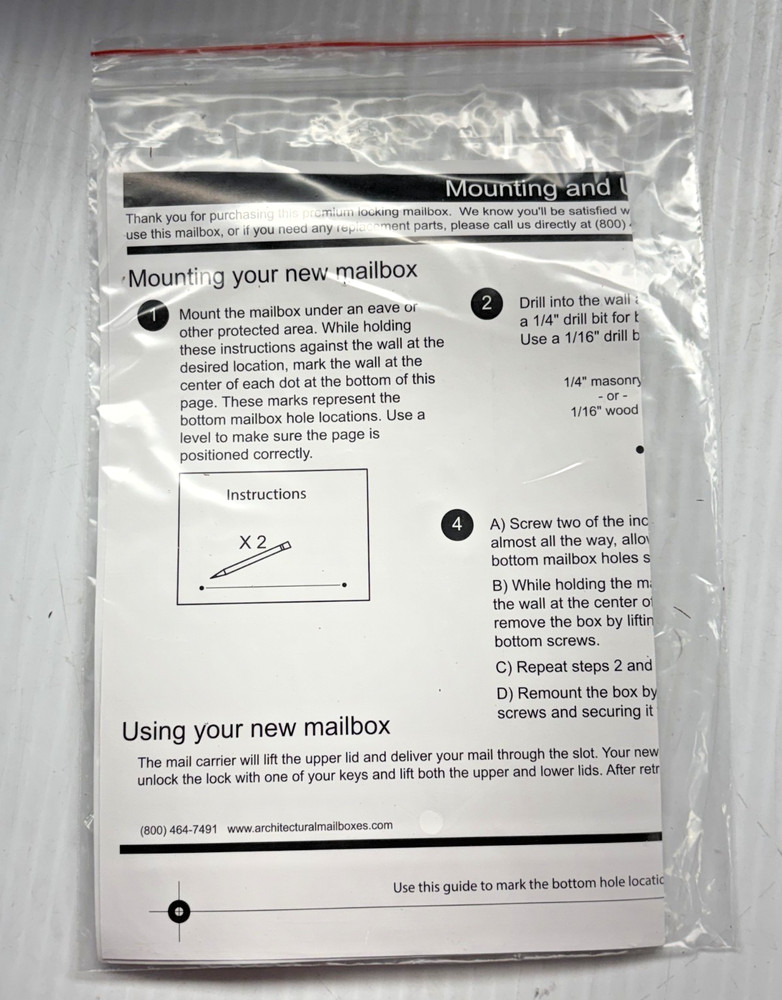 Architectural Mailboxes Princeton Locking Wall Mount Mailbox 2572B10