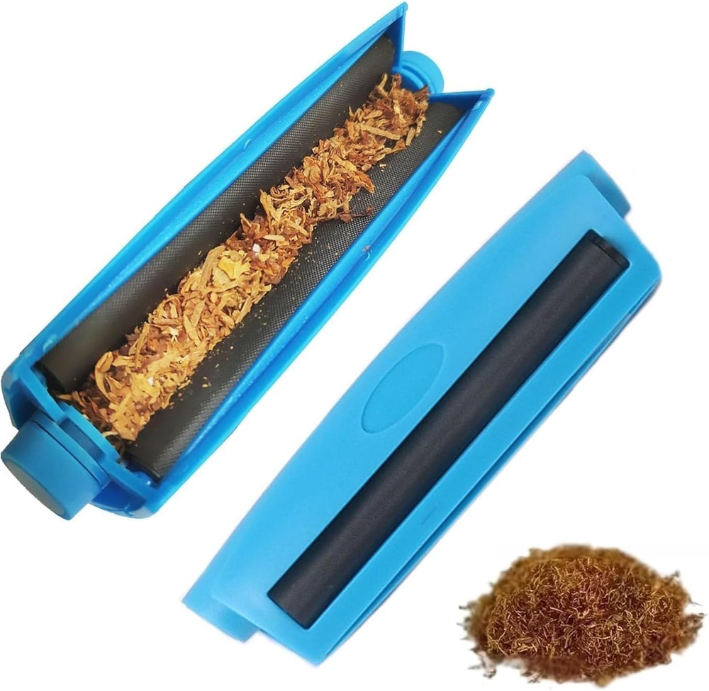 Blue 110mm Manual Herbs Roller – Cigarette Rolling Machine Color Blue**