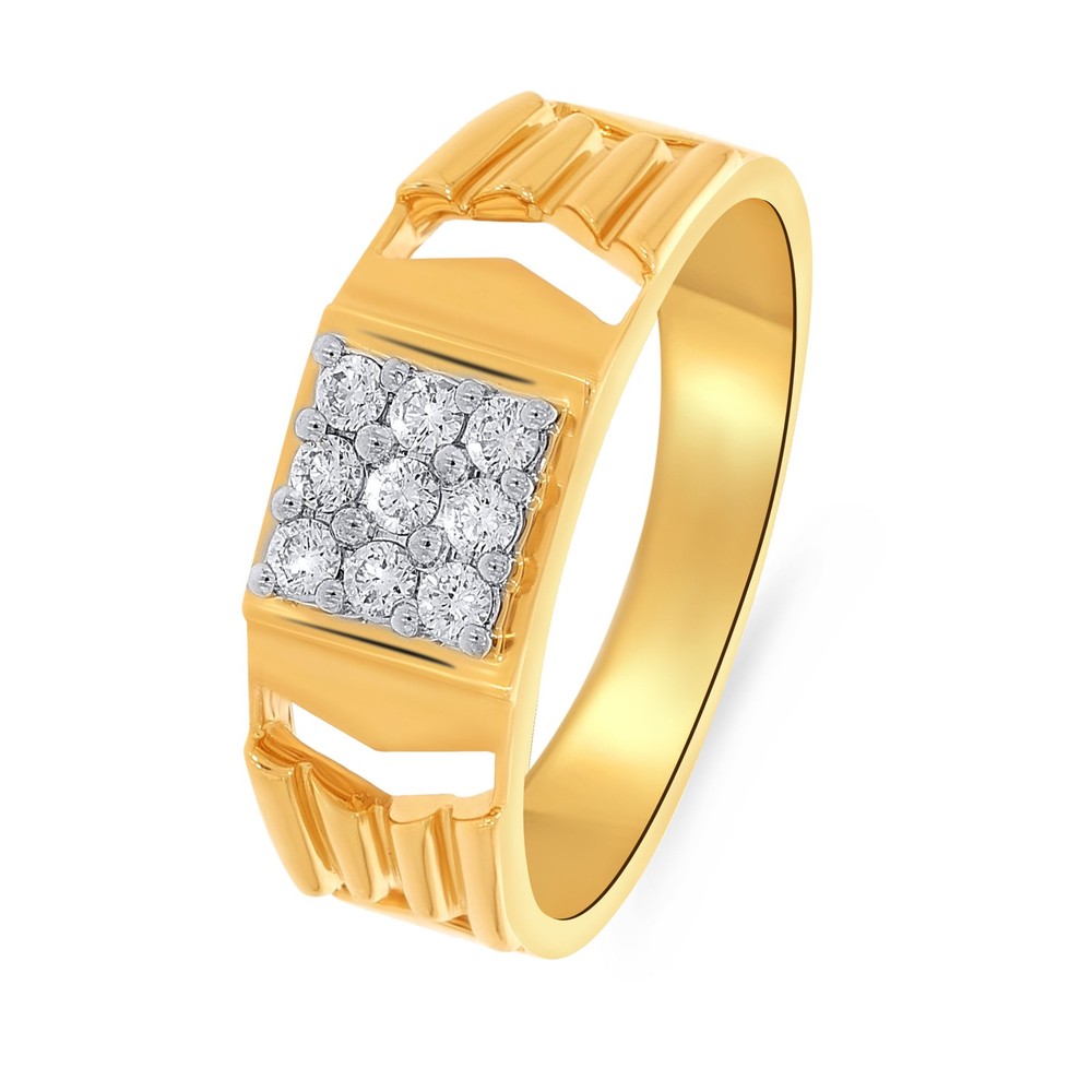 Brawny Waves Men Diamond Ring Gift for Dad