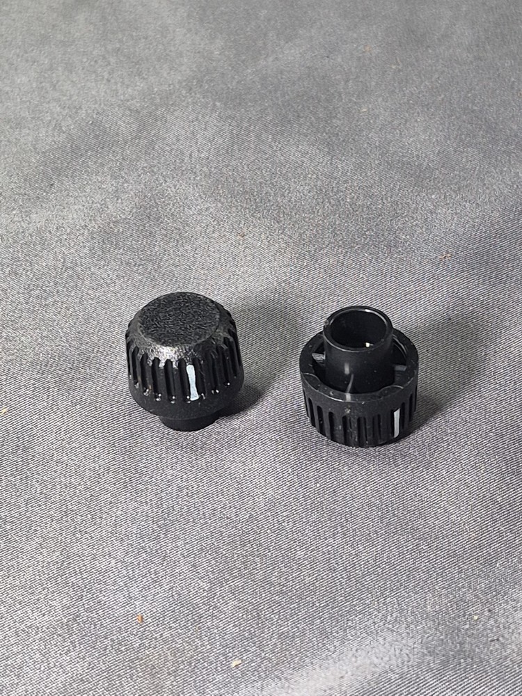 Radio Knobs, Plastic, Push-on, Fits 5/16" half post, 5/8" Diameter - Qty 2