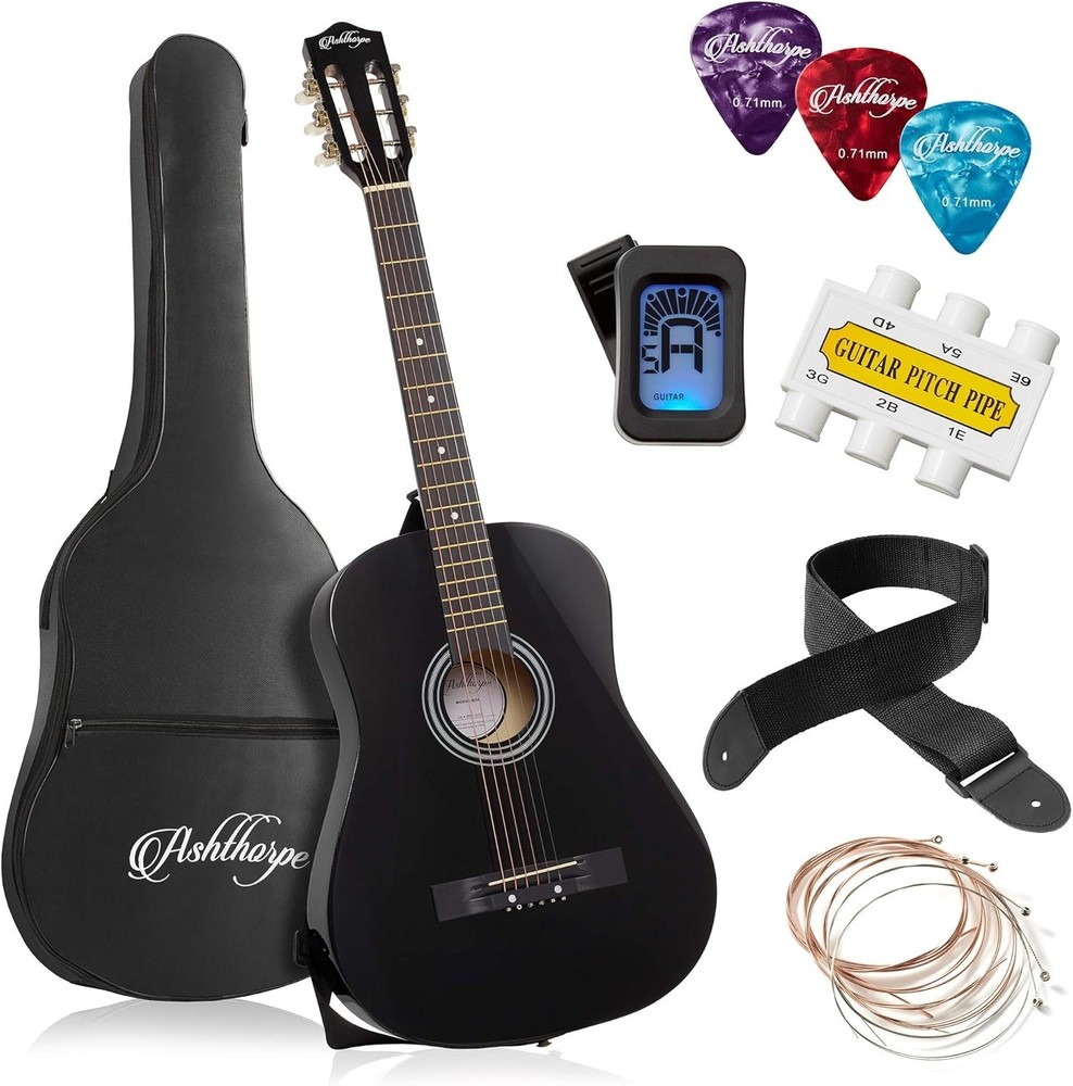 Basic Starter Kit for Beginners, 38" Acoustic Guitar