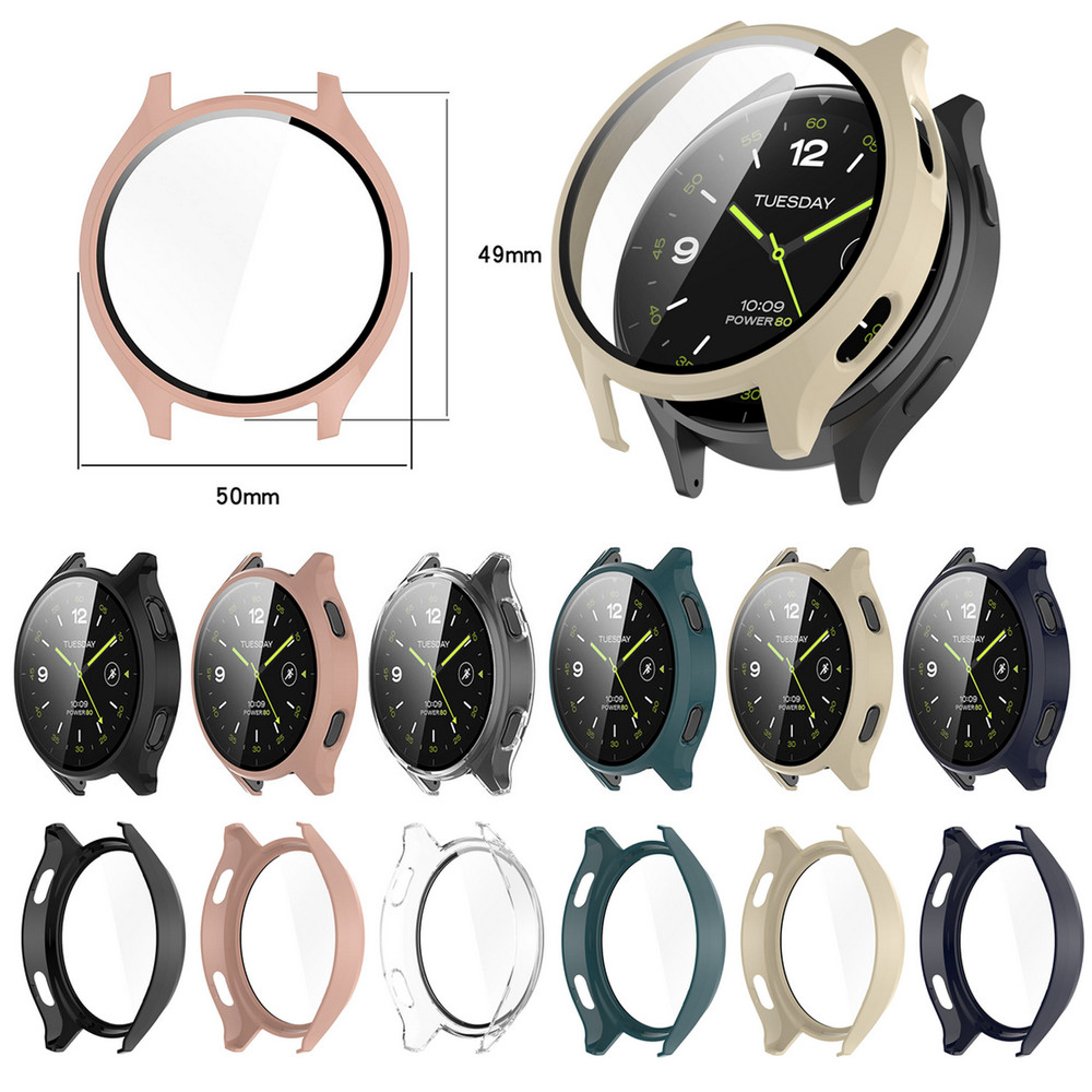 For Mi Watch2 PC+Tempered Glass Watch Protective Case Screen Protector Cover
