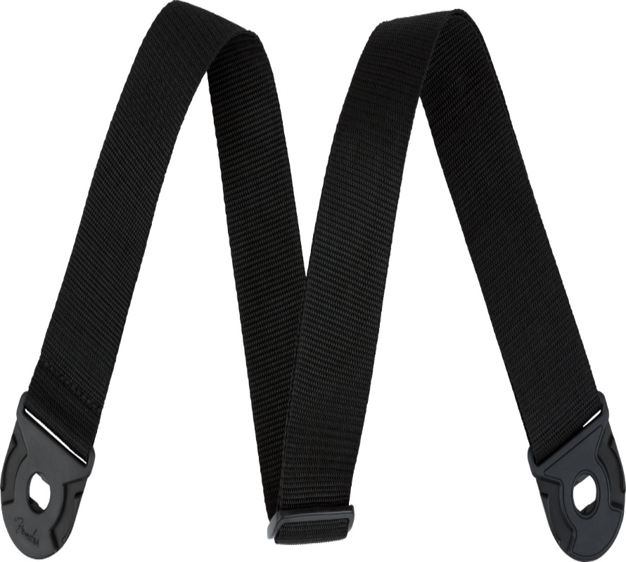 Fender QUICK GRIP Locking End Guitar Strap, Black Polypro, 2" Wide