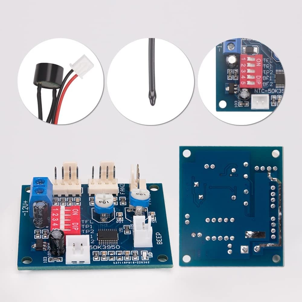2PCS DC 12V 4 Wire PWM PC CPU Fan Temperature Control Speed Controller blue