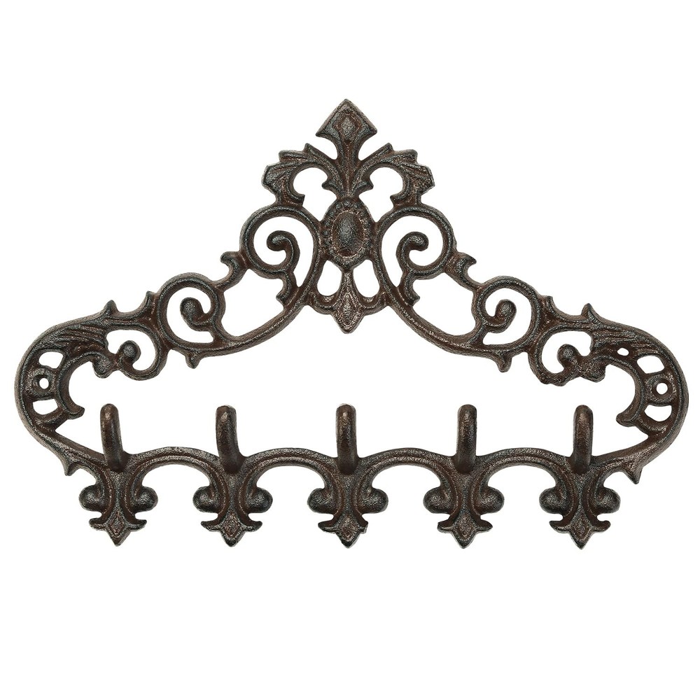 Cast Iron Rustic Coat Hook Hanger with 5 Hooks - Practical Iron Storage Organ...