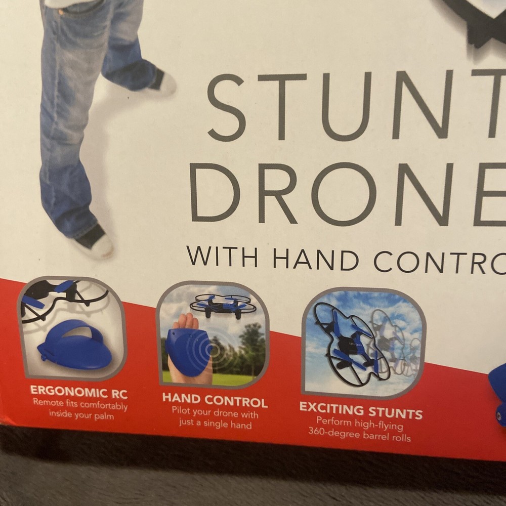 NIB Sharper Image Single Hand Controlled Stunt Drone Rechargeable LED Lights