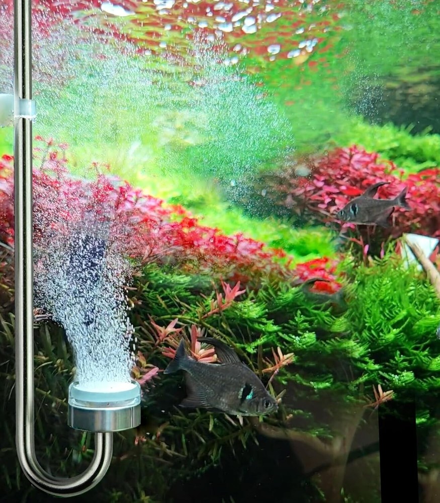 CO2 Diffuser Atomizer with Integrated Check Valve Stainless Steel Aquarium Fish