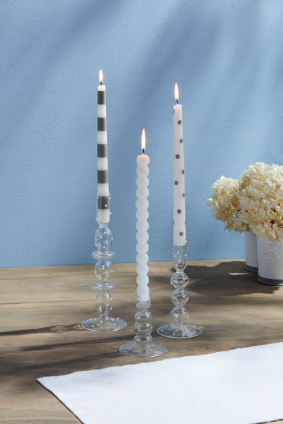 Mudpie - Medium Dotted Glass Taper Holder - 40960109M