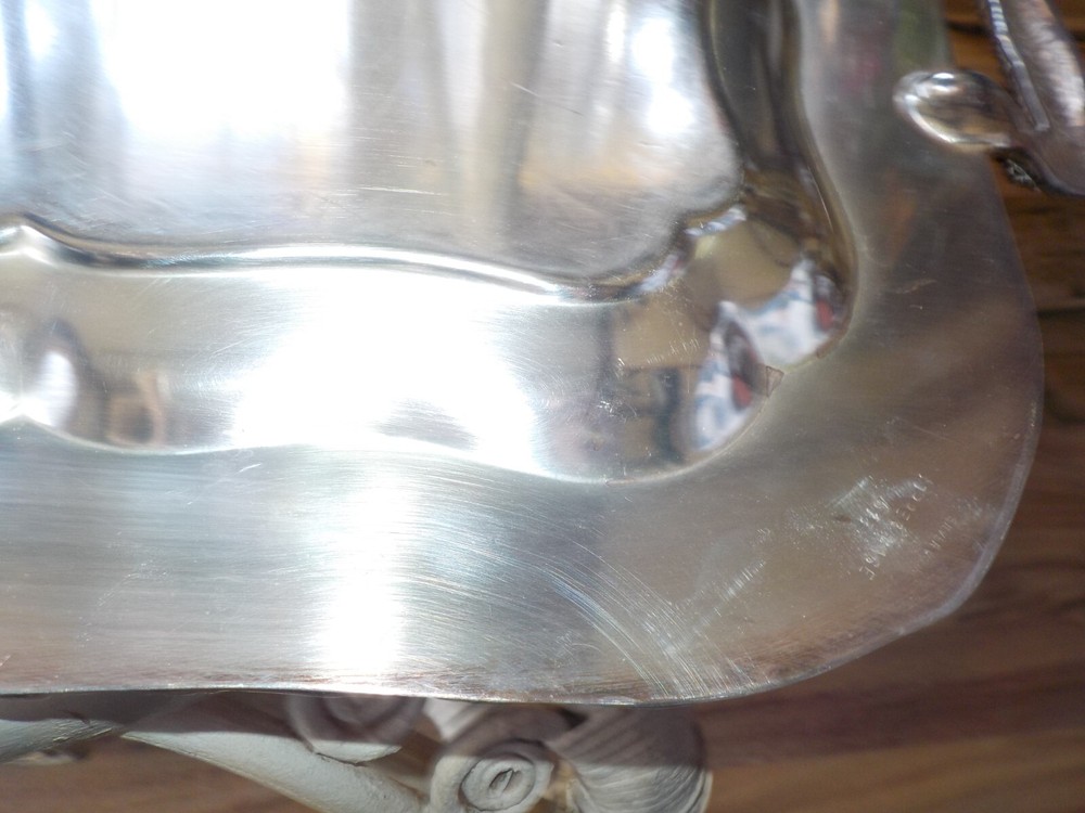 Vtg Continental Silver Co Silver Plate Copper Base Grapevine Serving Tray 21"