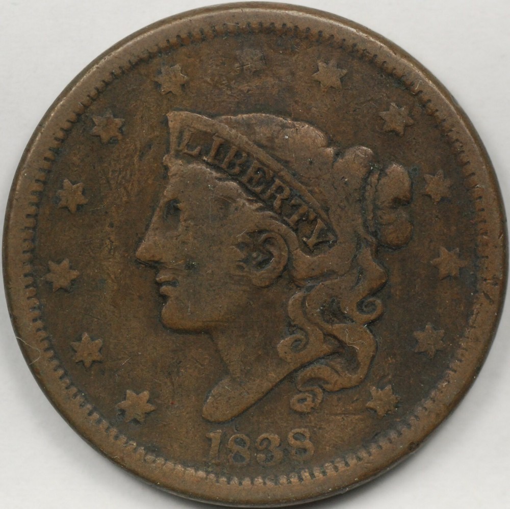 1838 Large Cent - Free Shipping